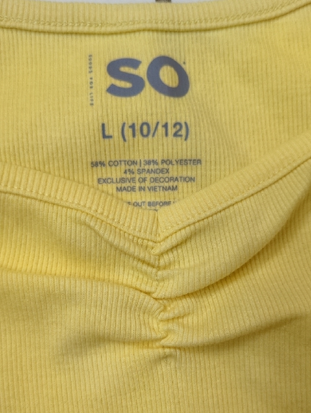 NWT Yellow Ribbed Tank with Ruffle Hem - Picture 2 of 2